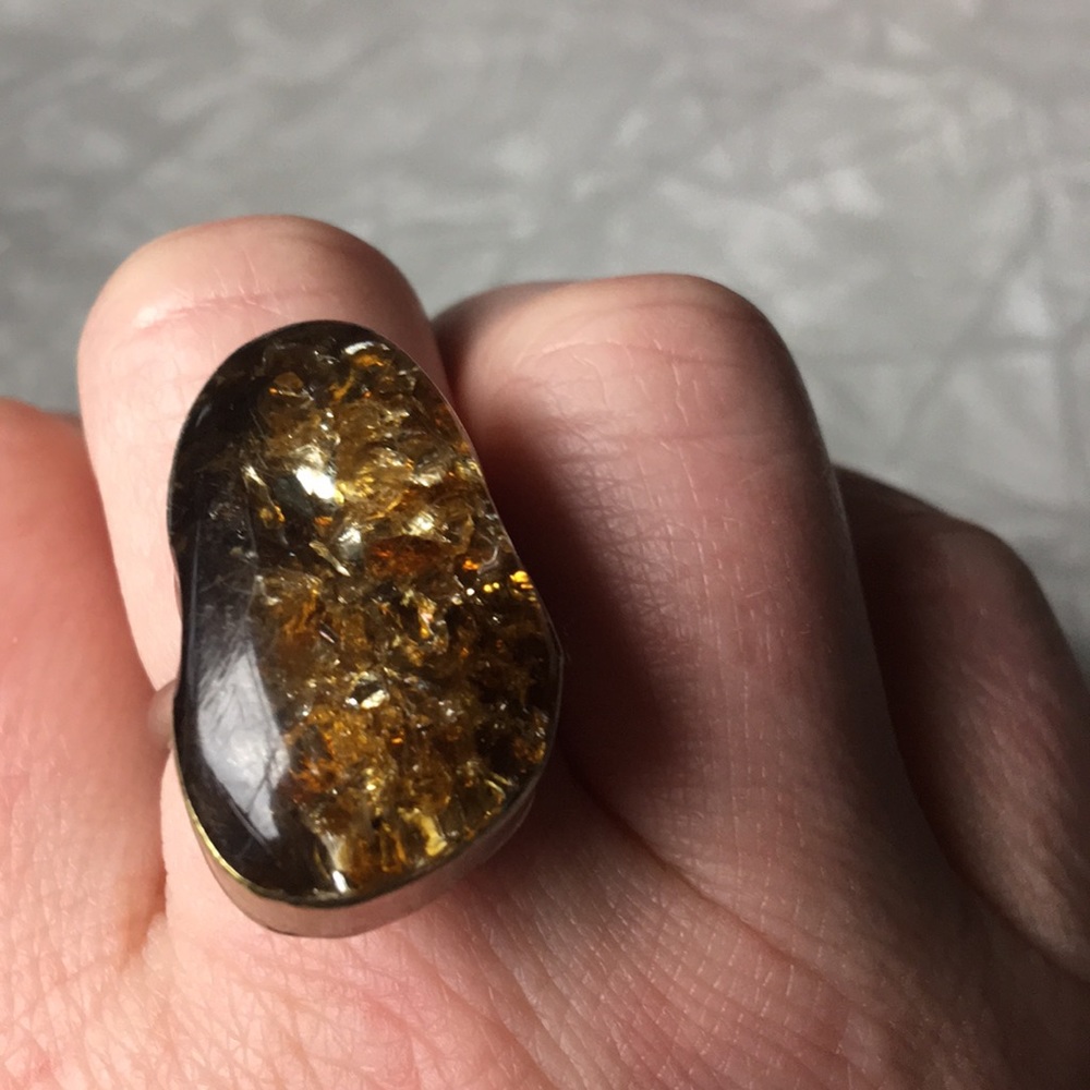 Amber Silver Ring - Picture 7 of 7